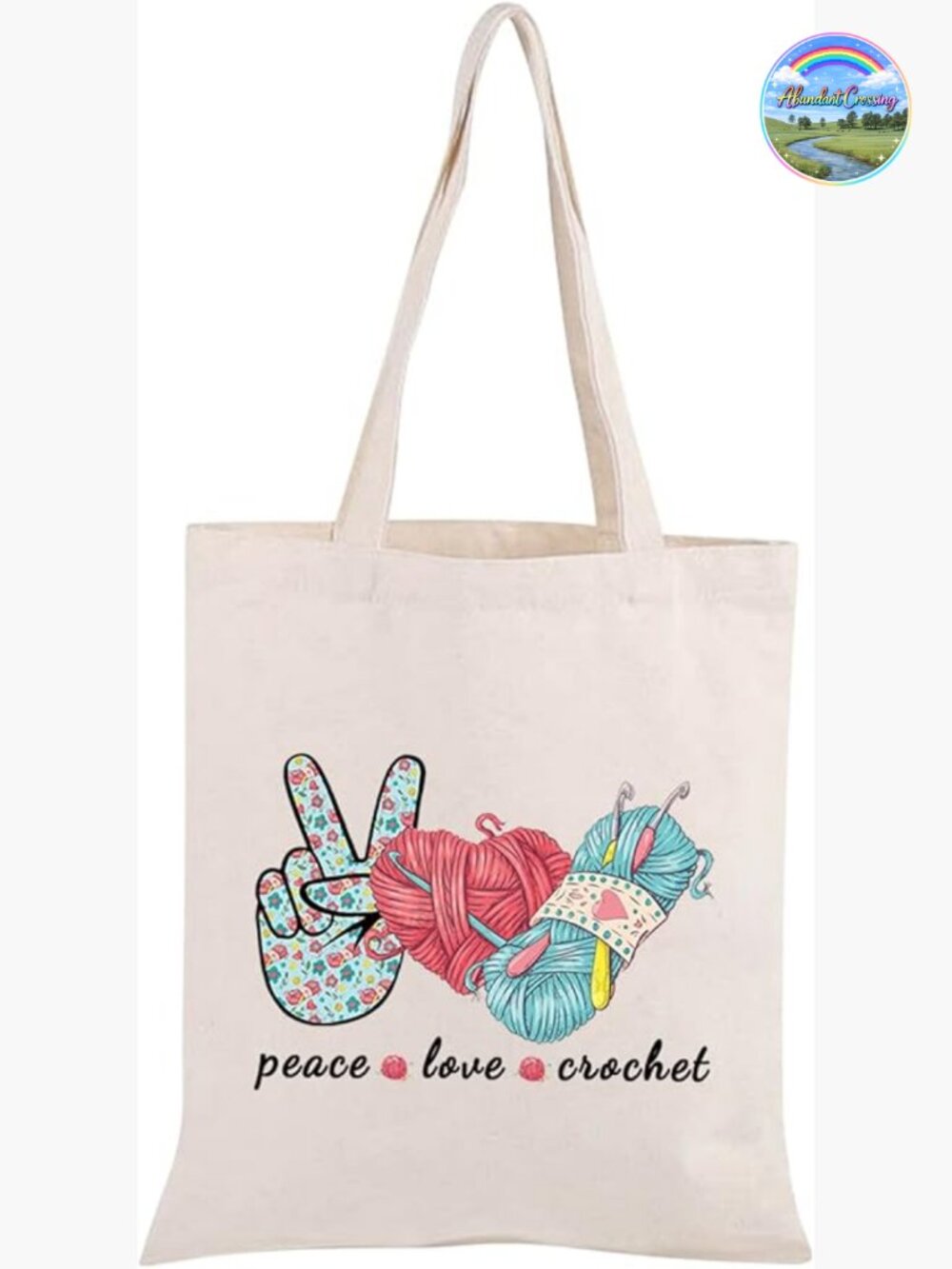 Canvas Knitting Project Bag with Zipper - Makeup Travel Cosmetic Bag